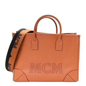 MCM Calfskin Large Munchen Tote Cognac MCM Calfskin Large Munchen Tote Cognac