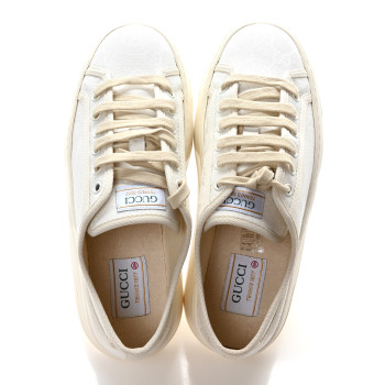 GUCCI GG Monogram Womens 1977 Tennis Platform 52mm Sneakers 39.5 Great White Mystic White