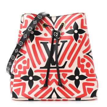 LOUIS VUITTON Monogram Giant Crafty NeoNoe MM Creme Rouge Black LOUIS VUITTON Monogram Giant Crafty NeoNoe MM Creme Rouge Black