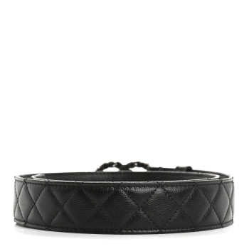 CHANEL Caviar Quilted CC Chain Belt 75 30 Black