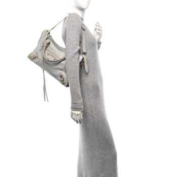 BALENCIAGA Chevre Silver Metallic Edge Hardware City Gris Glace BALENCIAGA Chevre Silver Metallic Edge Hardware City Gris Glace
