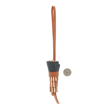 HERMES Milo Lambskin Epsom Chouette Bag Charm Gold Craie Misty White