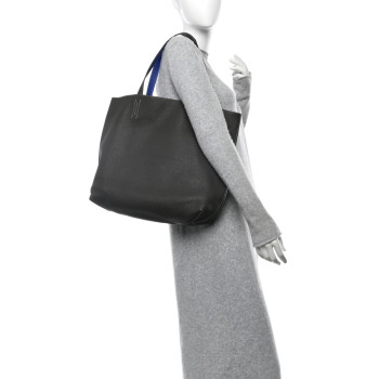 HERMES Taurillon Clemence Double Sens 36 Reversible Tote Graphite Bleu Electrique