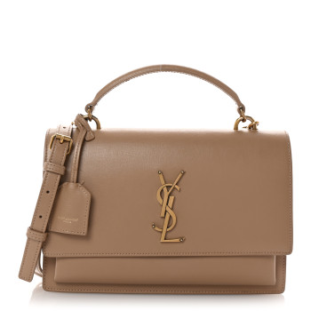 SAINT LAURENT Smooth Calfskin Medium Monogram Sunset Satchel Satchel Fox