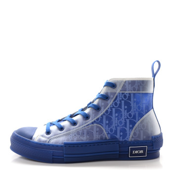CHRISTIAN DIOR Technical Canvas Oblique Mens B23 High Top Sneakers 44 Blue