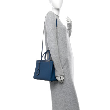 FENDI Vitello Elite Petite 2Jours Tote Blue Cobalto