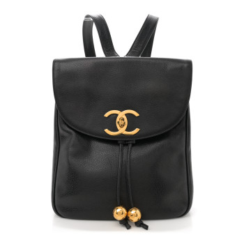 CHANEL Caviar CC Backpack Black