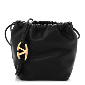 VALENTINO GARAVANI Nappa Vlogo Pouf Pouch Black