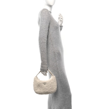 PRADA Cashmere Mini Re-Edition 2000 Bag Naturale