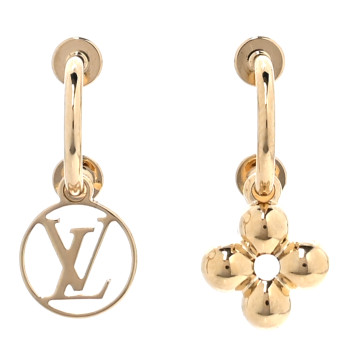 LOUIS VUITTON Brass Blooming Earrings Gold