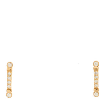 TIFFANY 18K Rose Gold Diamond Fleur de Lis Key Bar Earrings