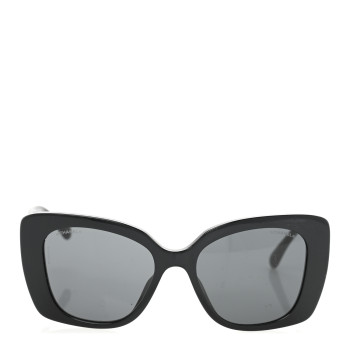 CHANEL Acetate Strass Square Sunglasses 5422-B-A Black White