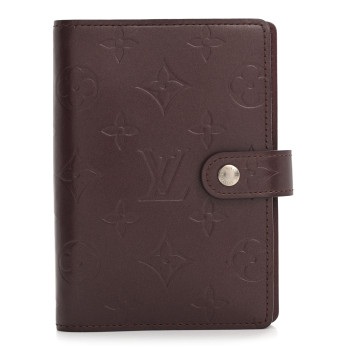 LOUIS VUITTON Mat Monogram Small Ring Agenda Cover Violet