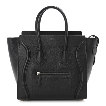 CELINE Drummed Calfskin Micro Luggage Black