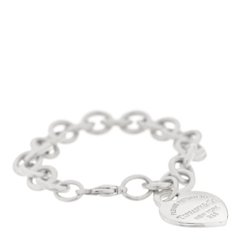 TIFFANY Sterling Silver Return to Tiffany Heart Tag Charm Bracelet