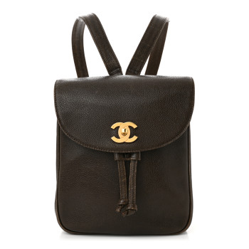 CHANEL Caviar CC Backpack Brown