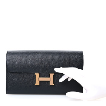 HERMES Epsom Constance Long Wallet Black