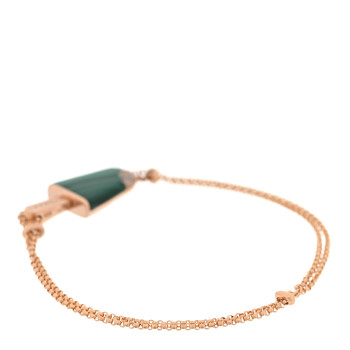 BULGARI 18K Rose Gold Diamond Malachite Gelati Bracelet SM