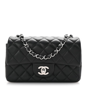 CHANEL Lambskin Quilted Mini Rectangular Flap Black CHANEL Lambskin Quilted Mini Rectangular Flap Black