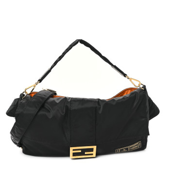 FENDI X PORTER Nylon Regular Belt Baguette Black