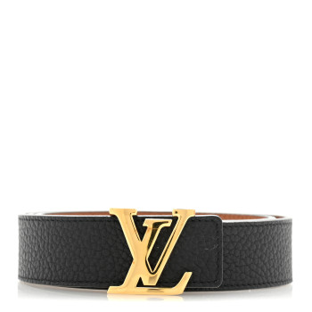 LOUIS VUITTON Taurillon Calfskin 30mm LV Initiales Reversible Belt 75 30 Black