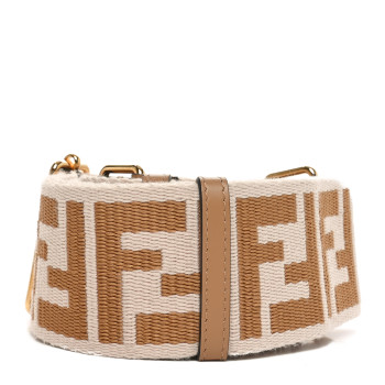 FENDI Ribbon Vitello King FF 1974 Adjustable Strap You Poudre Cuoio Miele Scuro