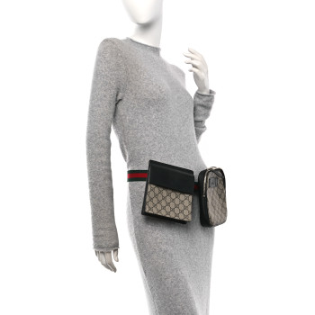 GUCCI GG Supreme Monogram Web Belt Bag Black