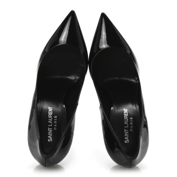 SAINT LAURENT Patent Opyum 110 Pumps 36 Black Silver