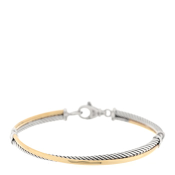 DAVID YURMAN Sterling Silver 18K Yellow Gold 3mm Crossover Bracelet