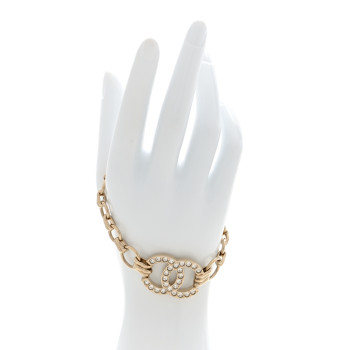 CHANEL Crystal CC Link Bracelet Gold