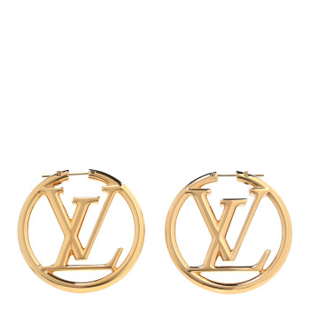 LOUIS VUITTON Metal Louise Hoop Earrings Gold