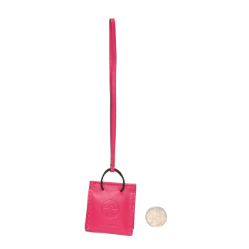 HERMES Milo Lambskin Swift Shopping Bag Charm Rose Mexico