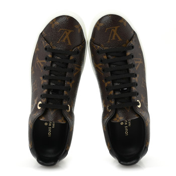 LOUIS VUITTON Patent Monogram Frontrow Sneakers 37.5