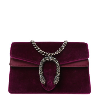 GUCCI Velvet Super Mini Dionysus Shoulder Bag Fuchsia Violet Cyclamen