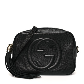 GUCCI Pebbled Calfskin Small Soho Disco Bag Black