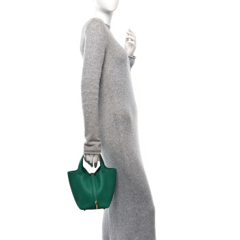 HERMES Taurillon Clemence Picotin Lock 18 PM Vert Jade