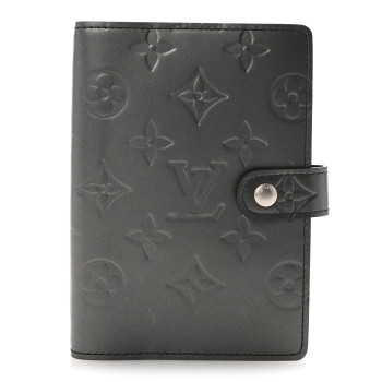 LOUIS VUITTON Mat Monogram Small Ring Agenda Cover Black
