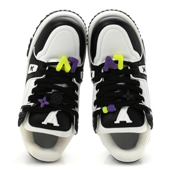 LOUIS VUITTON Calfskin Mens LV Trainer Maxi Sneakers 10.5 Black