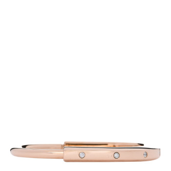 TIFFANY 18K Rose Gold Diamond Tiffany Lock Bangle Bracelet