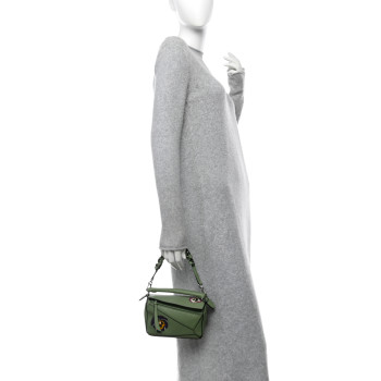 LOEWE Calfskin Mini Pansies Puzzle Bag Rosemary