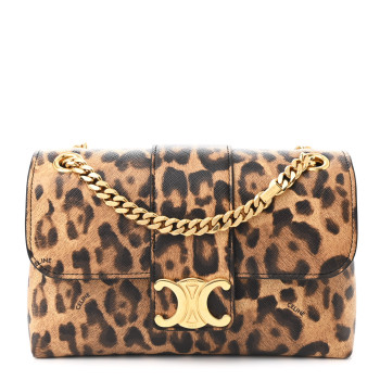 CELINE Canvas Leopard Teen Victoire Tan CELINE Canvas Leopard Teen Victoire Tan
