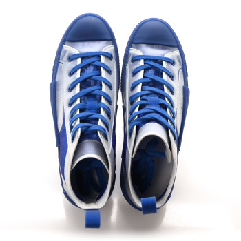 CHRISTIAN DIOR Technical Canvas Oblique Mens B23 High Top Sneakers 44 Blue