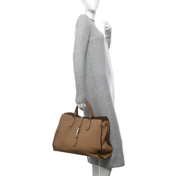 GUCCI Soft Calfskin Medium Jackie Top Handle Bag Classic Camel