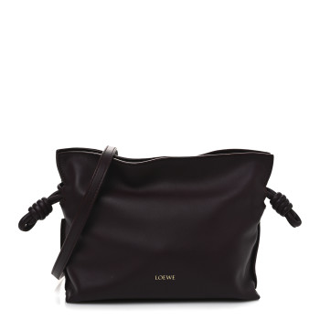 LOEWE Calfskin Flamenco Knot Clutch Prune