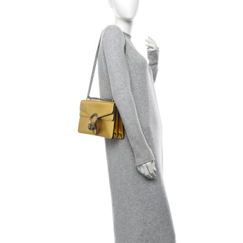 GUCCI Metallic Calfskin Small Dionysus Shoulder Bag Gold
