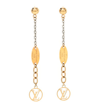 LOUIS VUITTON Logomania Earrings Gold