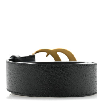 GUCCI Textured Calfskin Double G 40mm Belt 85 34 Black