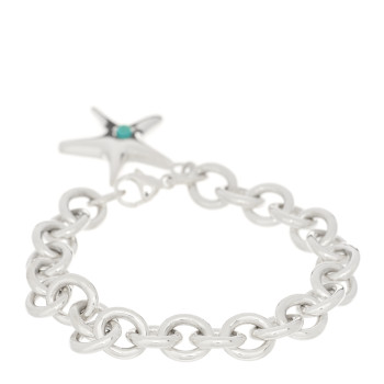TIFFANY Sterling Silver Turquoise Starfish Charm Bracelet