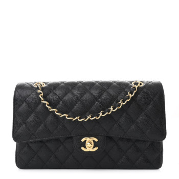 CHANEL Caviar Quilted Medium Double Flap Black