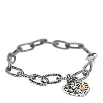 JOHN HARDY Sterling Silver 18K Yellow Gold Heart Dot Chain Bracelet